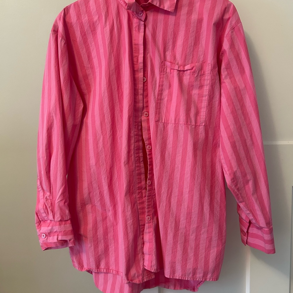 a new day women’s Vibrant Pink Button Down Shirt